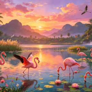 Elegant Pink Flamingos
