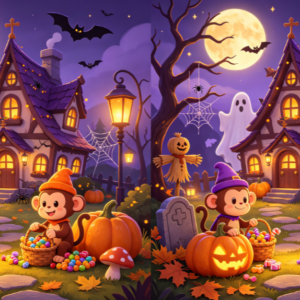 Cute Monkey's Magic Costume Party